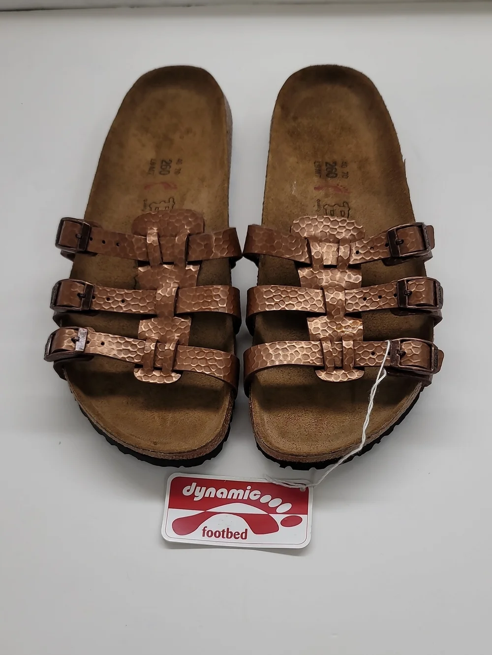 Birkenstock Nwt Birki's Xenia Copper Metallic Triple-Strap Sandals Size 9